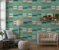 Custom Stacked Blocks Blue wall mural creative bold statement bedroom update.