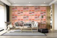 Mid Mod Stacked Blocks pattern wallpaper, light and cheery.