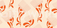 Terracotta beige wallpaper with graphic comb repeat and flowing lines, GD8728