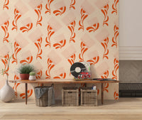 Mid Mod surface design blending Wildflower Comb shapes and warm neutrals, GD8728