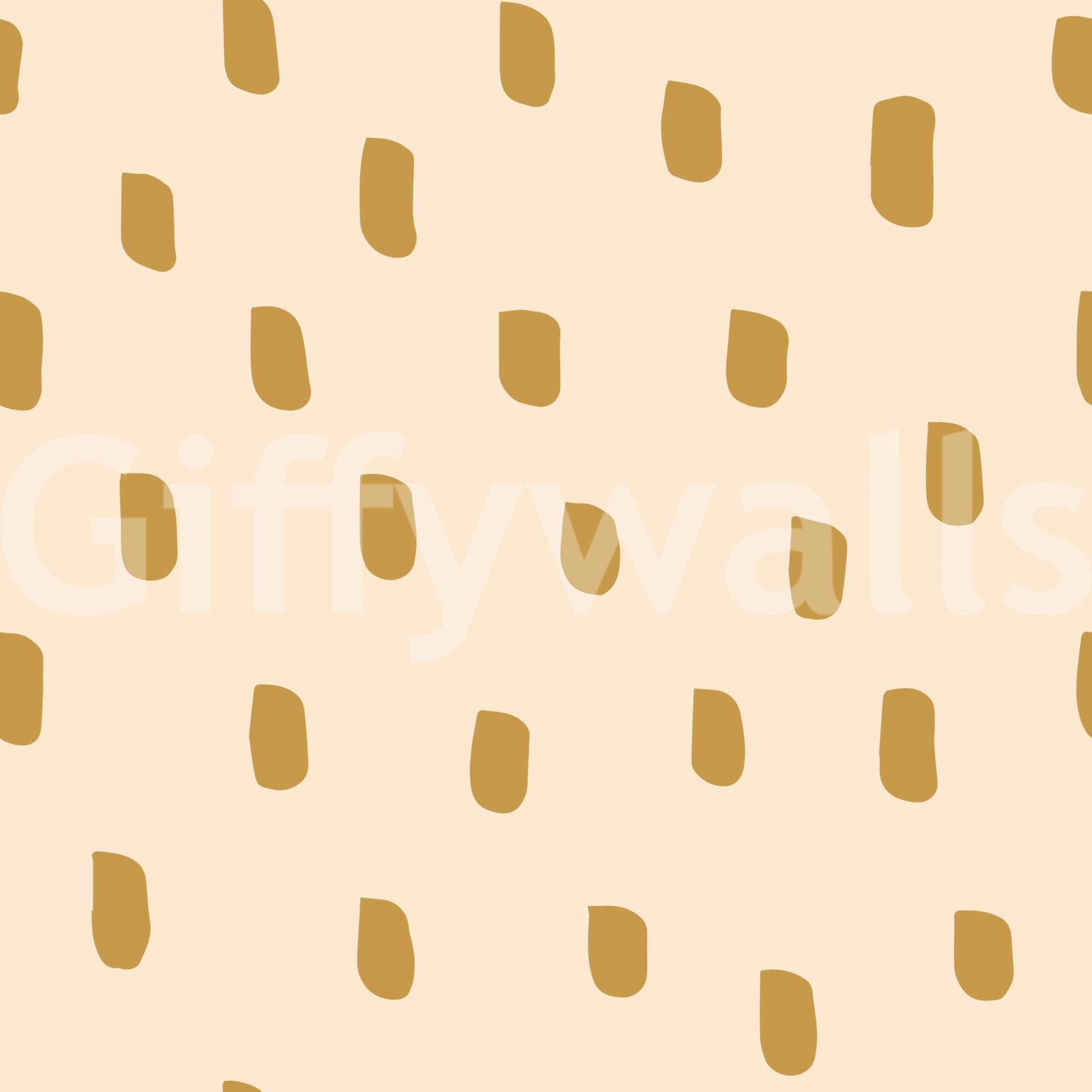 Mid Mod Wildflower Dots wallpaper in beige ocher with open visual rhythm