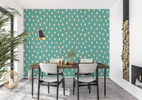 Beige dotted wallpaper over a teal base with a clean retro surface look, GD8719