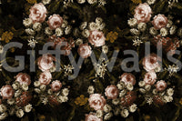 A high-quality dark botanical wall mural for walls.

