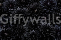 Blooming flower wall mural in shadowed tones

