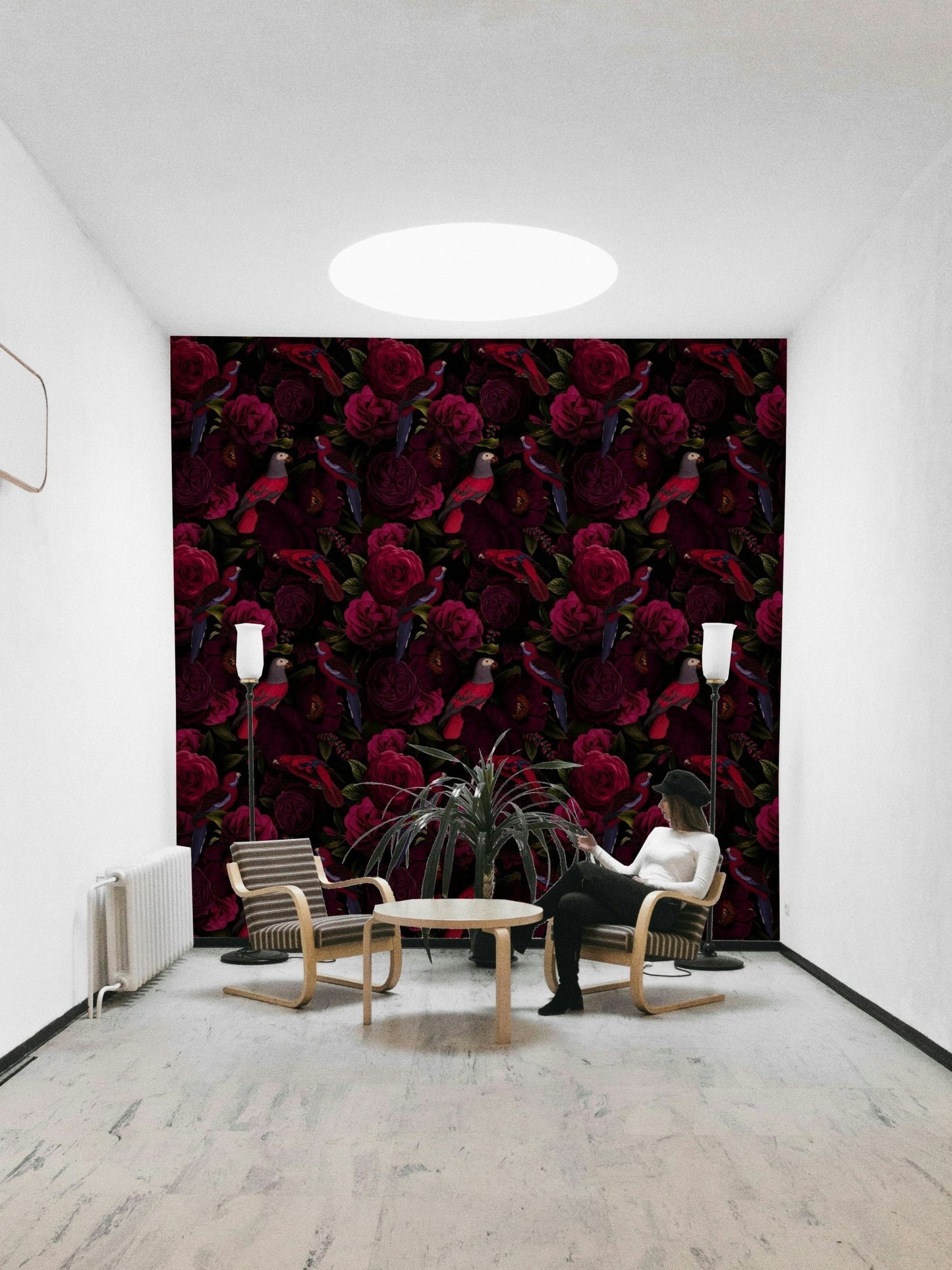 Modern floral midnight bloom wallpaper for stylish rooms, GD1378