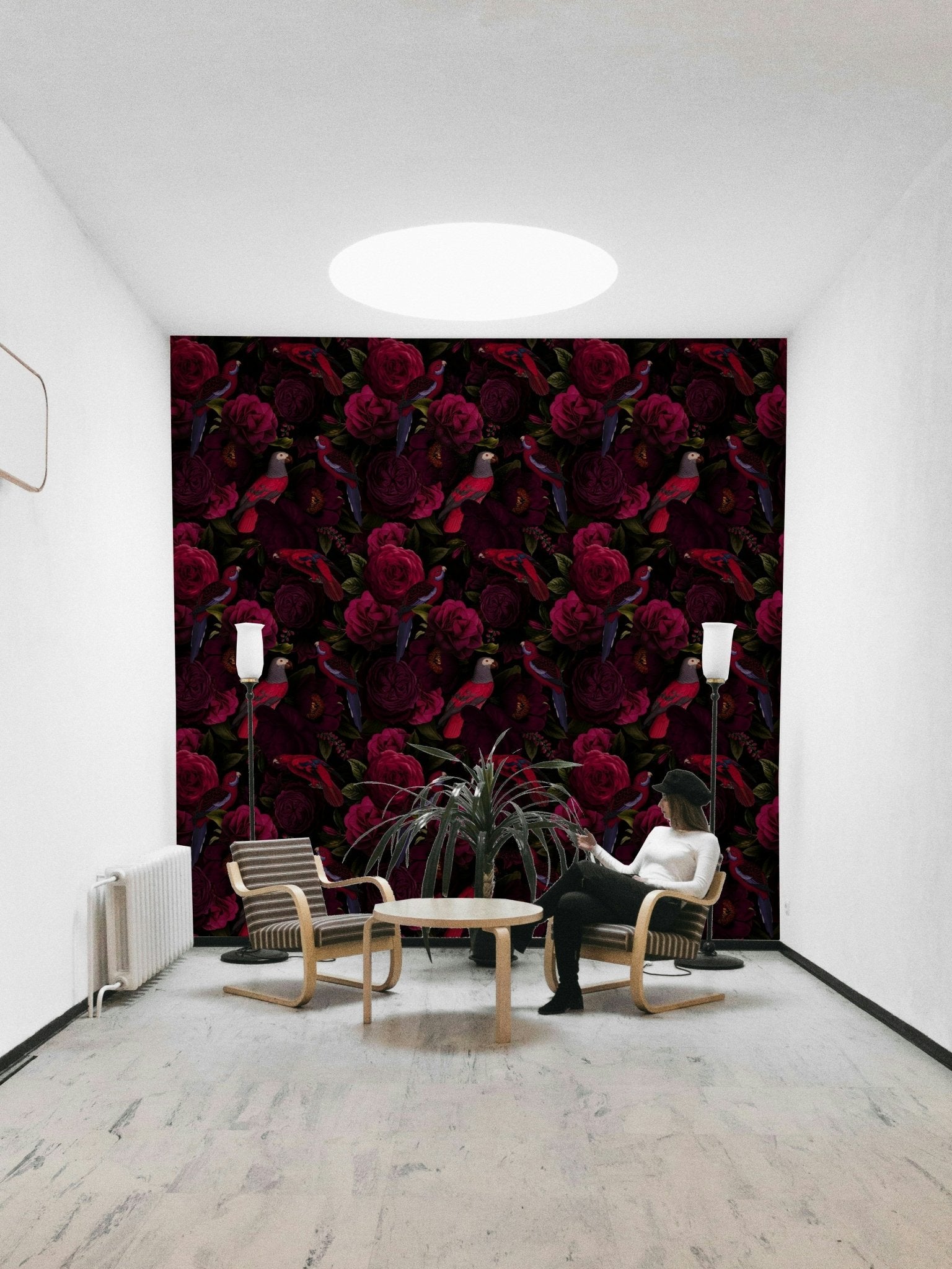 Modern floral midnight bloom wallpaper for stylish rooms, GD1378