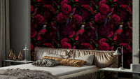 Sophisticated midnight bloom wallpaper for interiors

