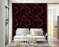 Midnight-inspired flower wallpaper for wall accent

