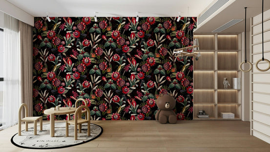 Midnight Bloom 2 wallpaper with floral design, GD1403