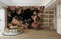 Midnight Bloom wall mural with dark floral design

