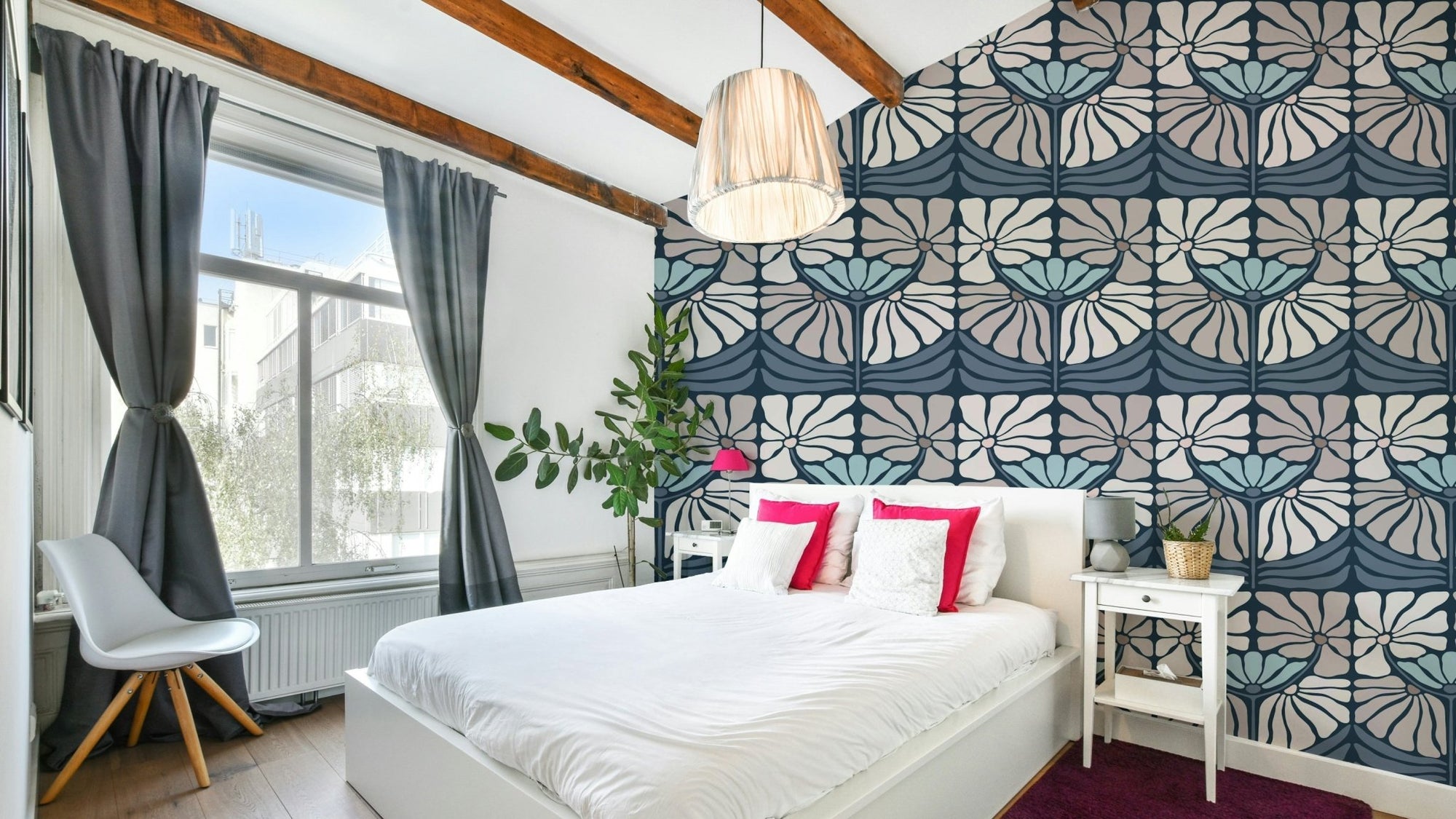 Midnight bloom wallpaper with dark florals
 GD704
