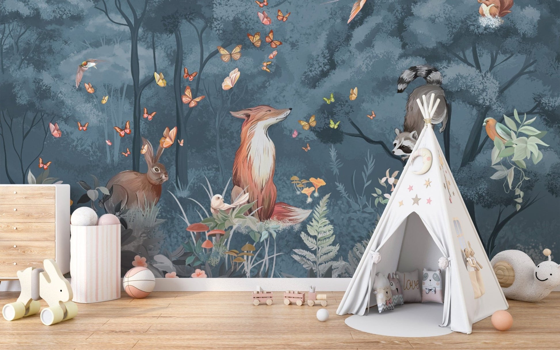 Charming Forest Creatures Nursery Wallpaper
