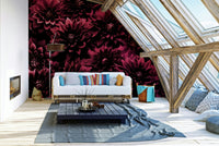 Dahlia bloom mural for statement feature walls

