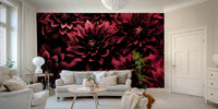 Moody dahlia wallpaper for elegant interiors

