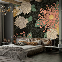 Chrysanthemums in Japanese style for bedroom walls, GD1515