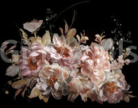 Shadowy garden scene with painterly flowers

