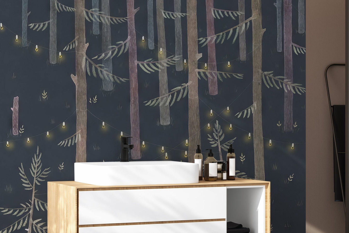 Midnight Grove Fairy Lights Mural - Giffywalls C279