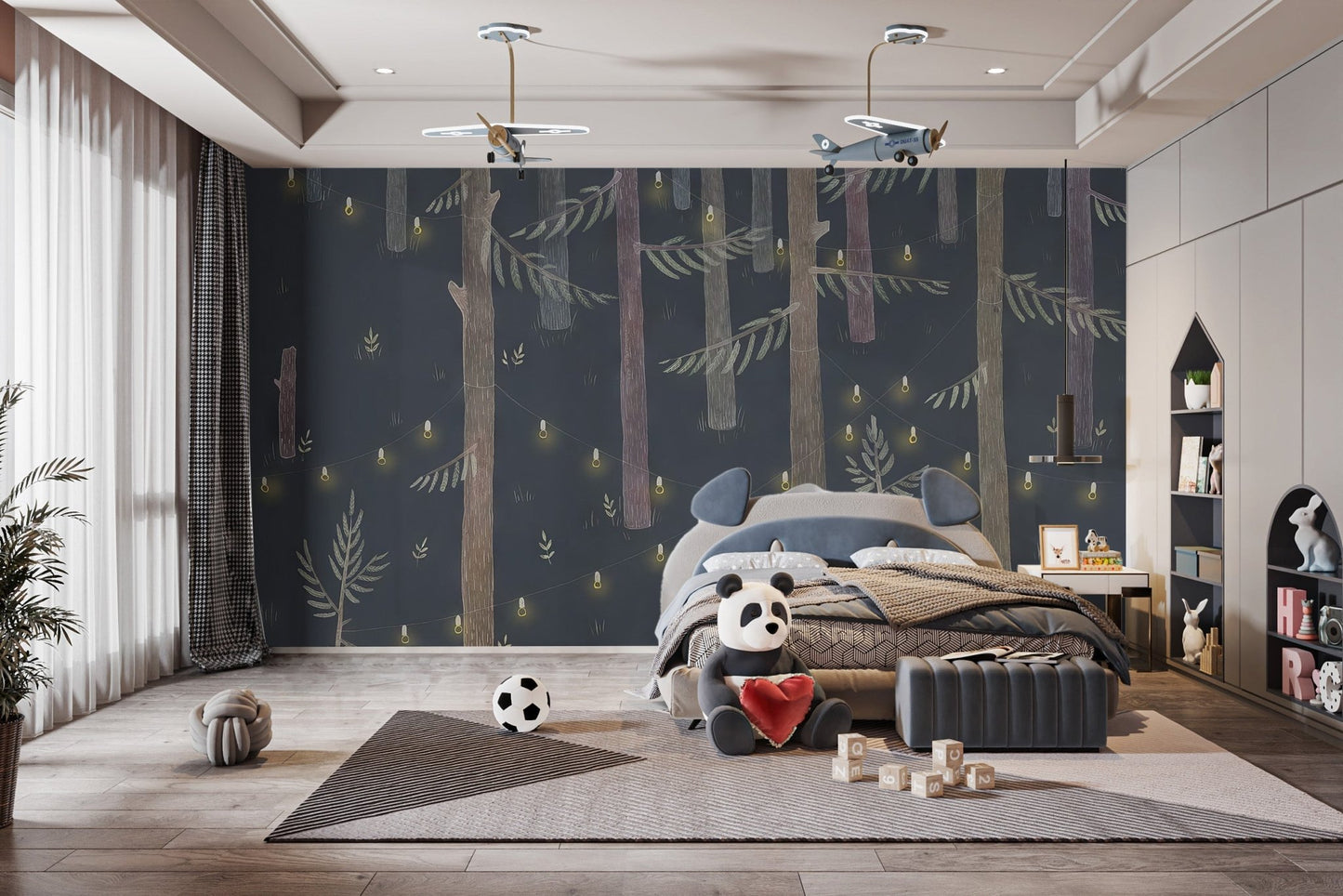 Midnight Grove Fairy Lights Wallpaper Mural C279