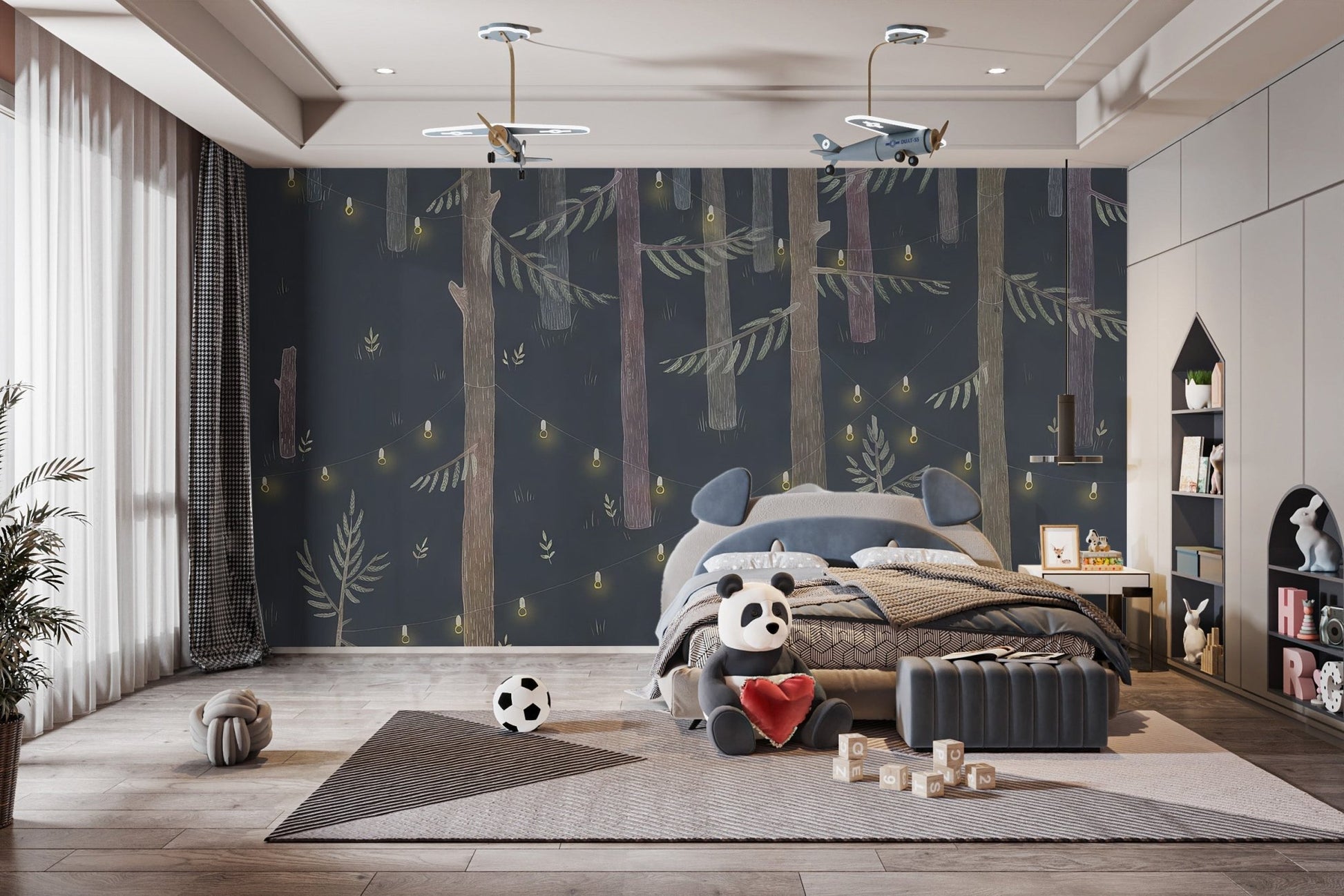Midnight Grove Fairy Lights Wallpaper Mural C279