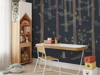 Midnight Grove Fairy Lights Mural - Giffywalls C279