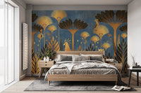 Stylish abstract jungle-themed wallpaper
