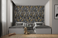 Vintage Halloween wallpaper with midnight masquerade elegance