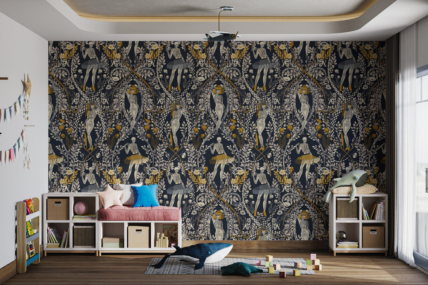 Stylish Midnight Masquerade-themed Halloween wallpaper for walls
