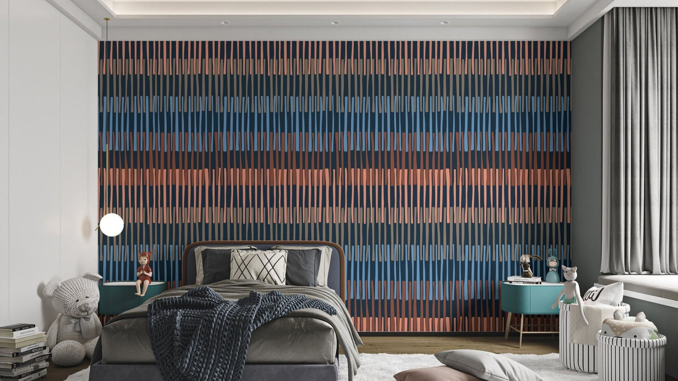 Elegant Striped Symphony Wall Design
