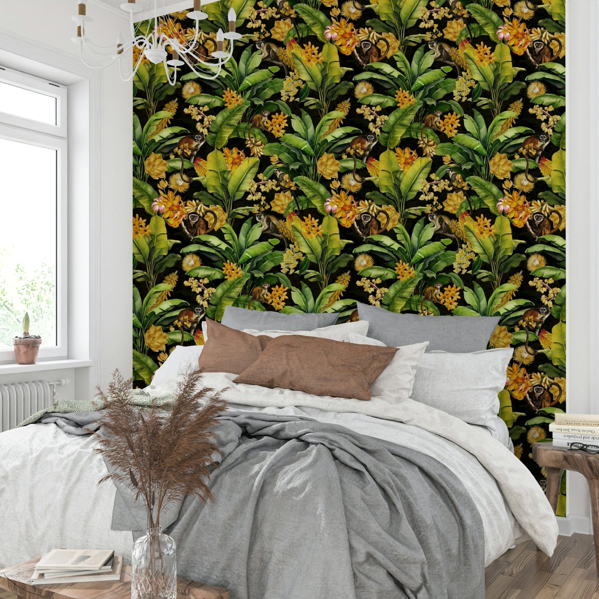 Dark monkey mural for bedroom walls


