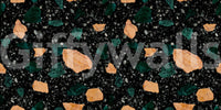 Rhythmic distribution of dark and light stone in Midnight Stone Terrazzo wallpaper art., GD6821