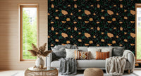 Large chips of peach marble cover Midnight Stone Terrazzo wallpaper art., GD6821