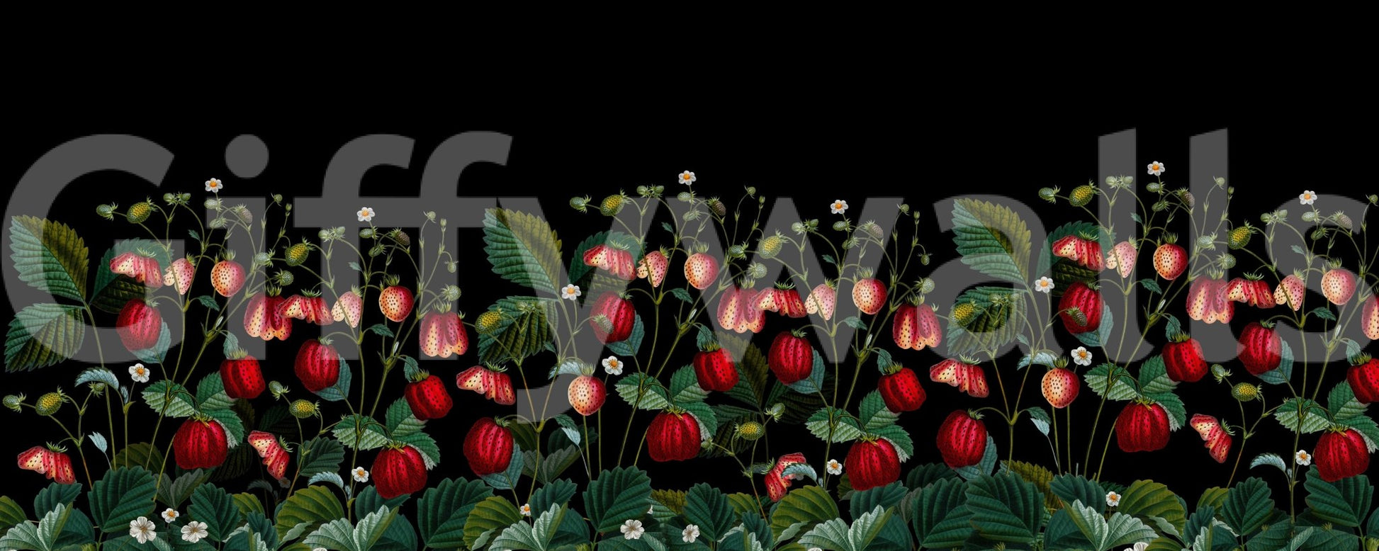 Sophisticated strawberry wallpaper with rich colors

