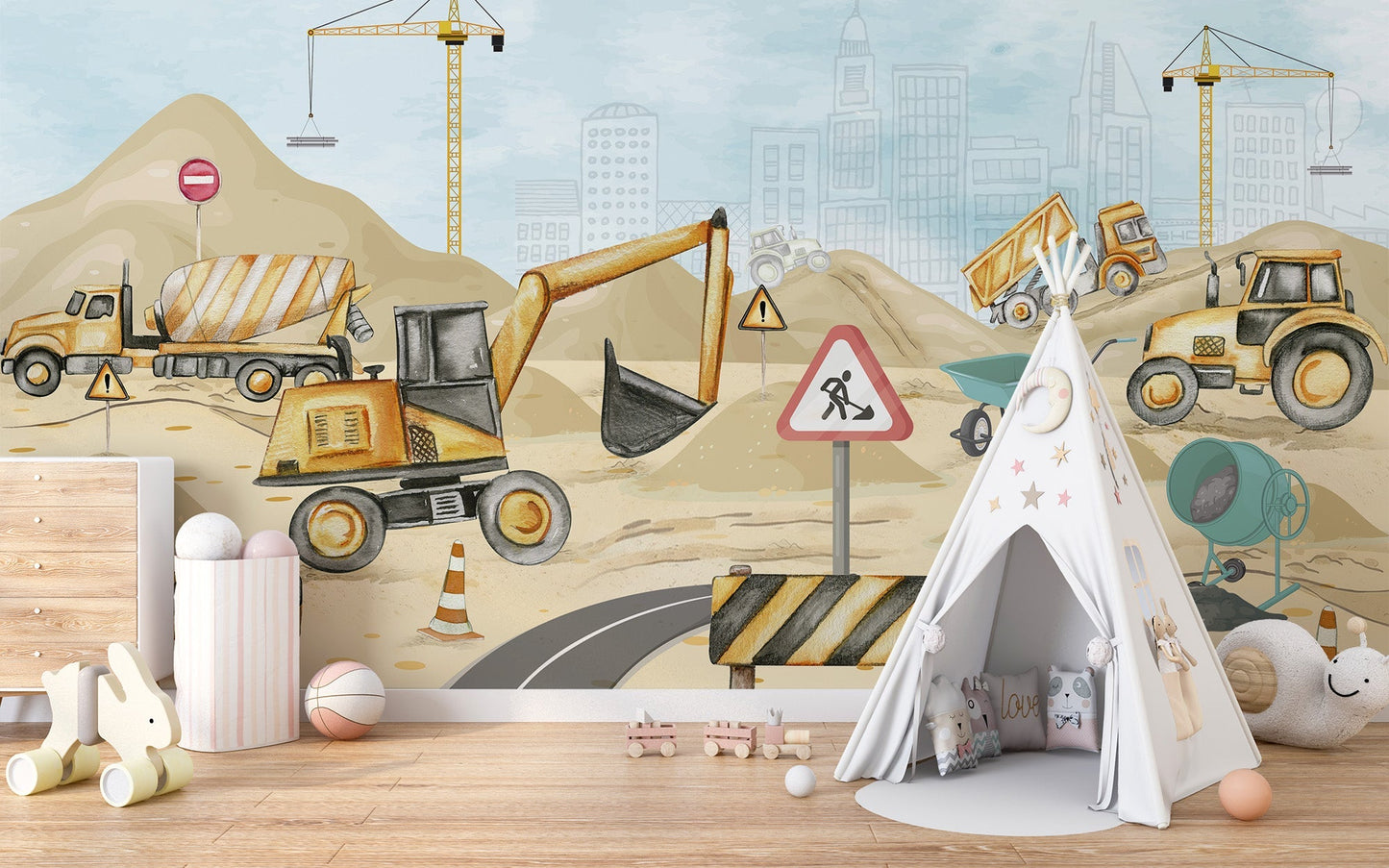Mighty Machines Wall Mural - Giffywalls C321