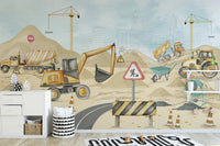 Kids construction site mural for playrooms C321
