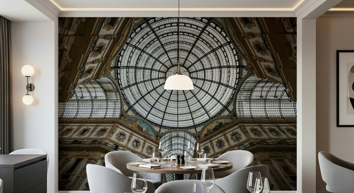 An artistic soft focus dome mural on scenic wallpaper.