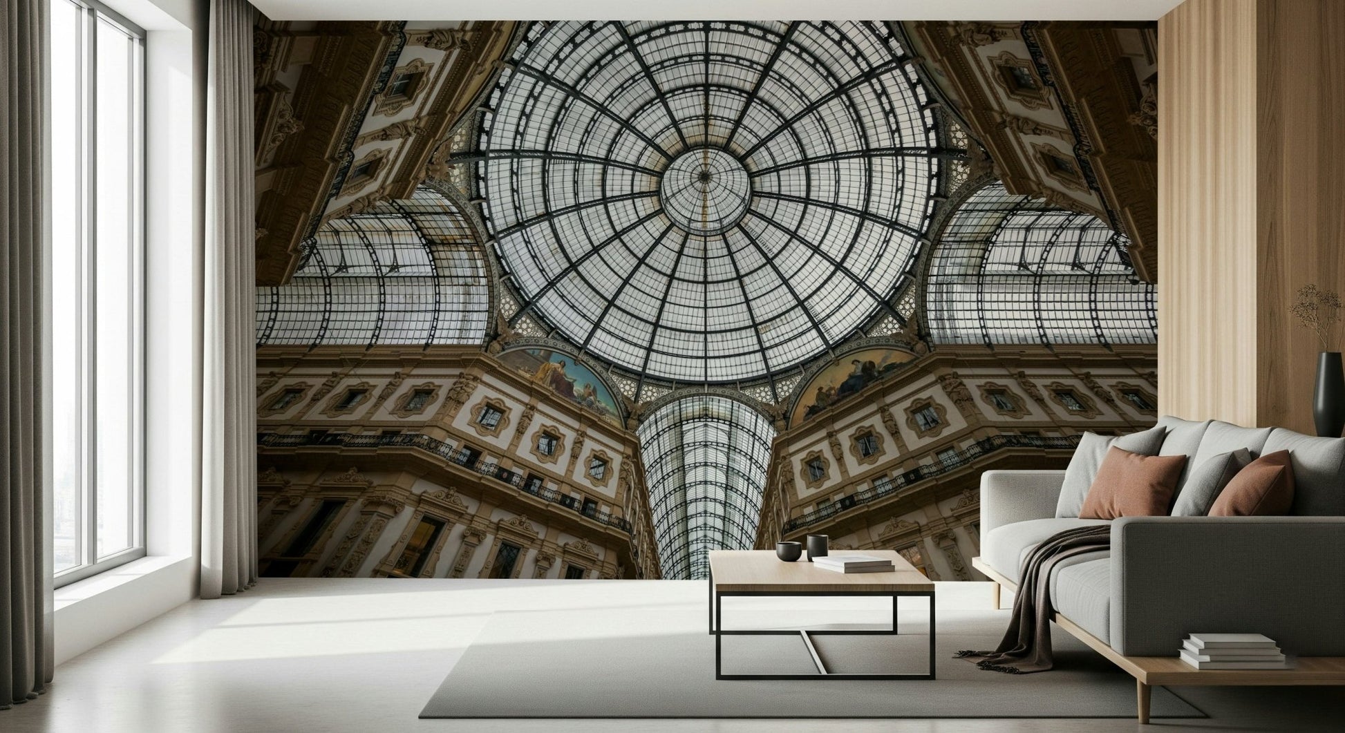 A serene historical vista wall mural for elegant decor.