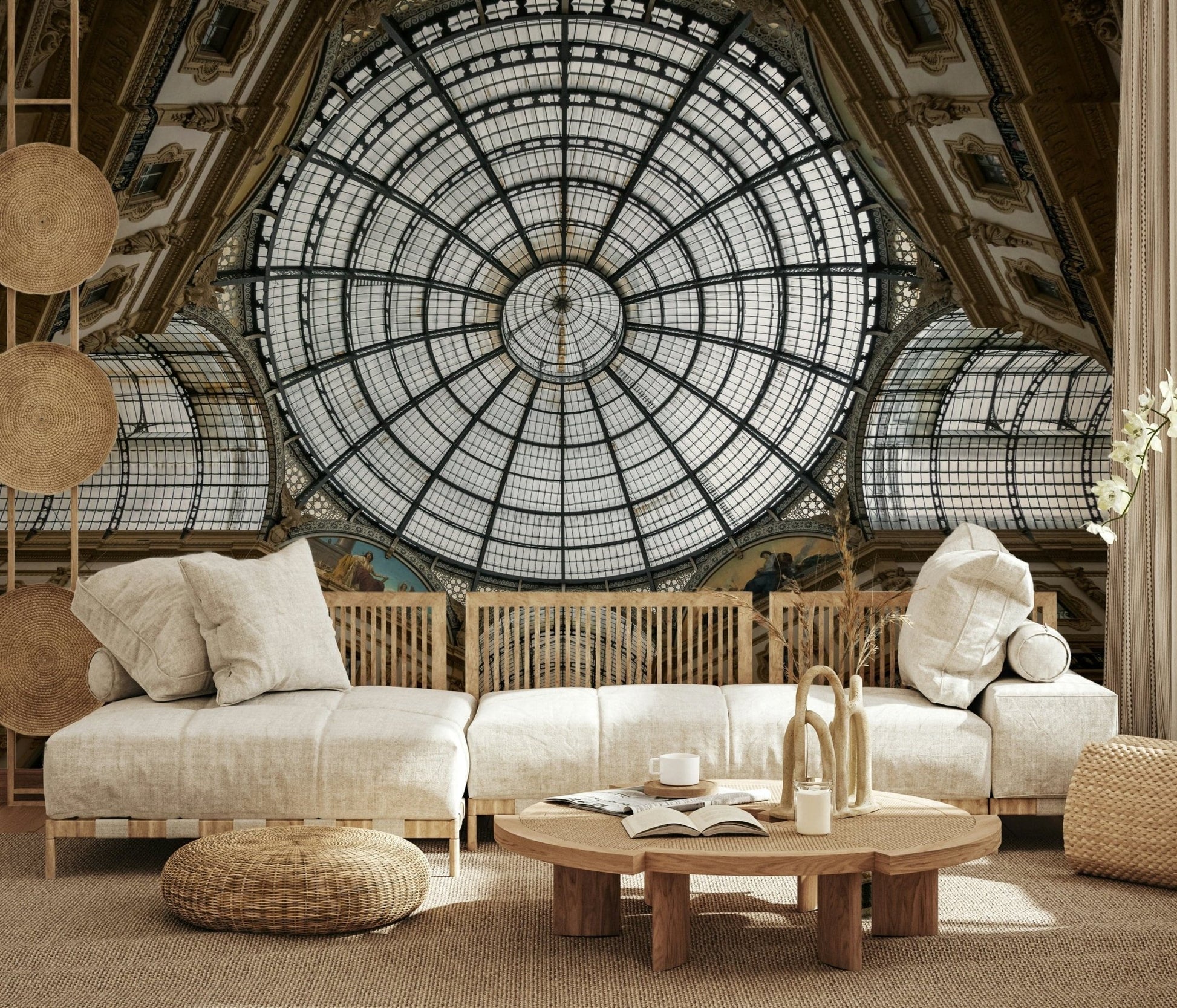 A contemplative gentle design wallpaper mural for a feature wall.