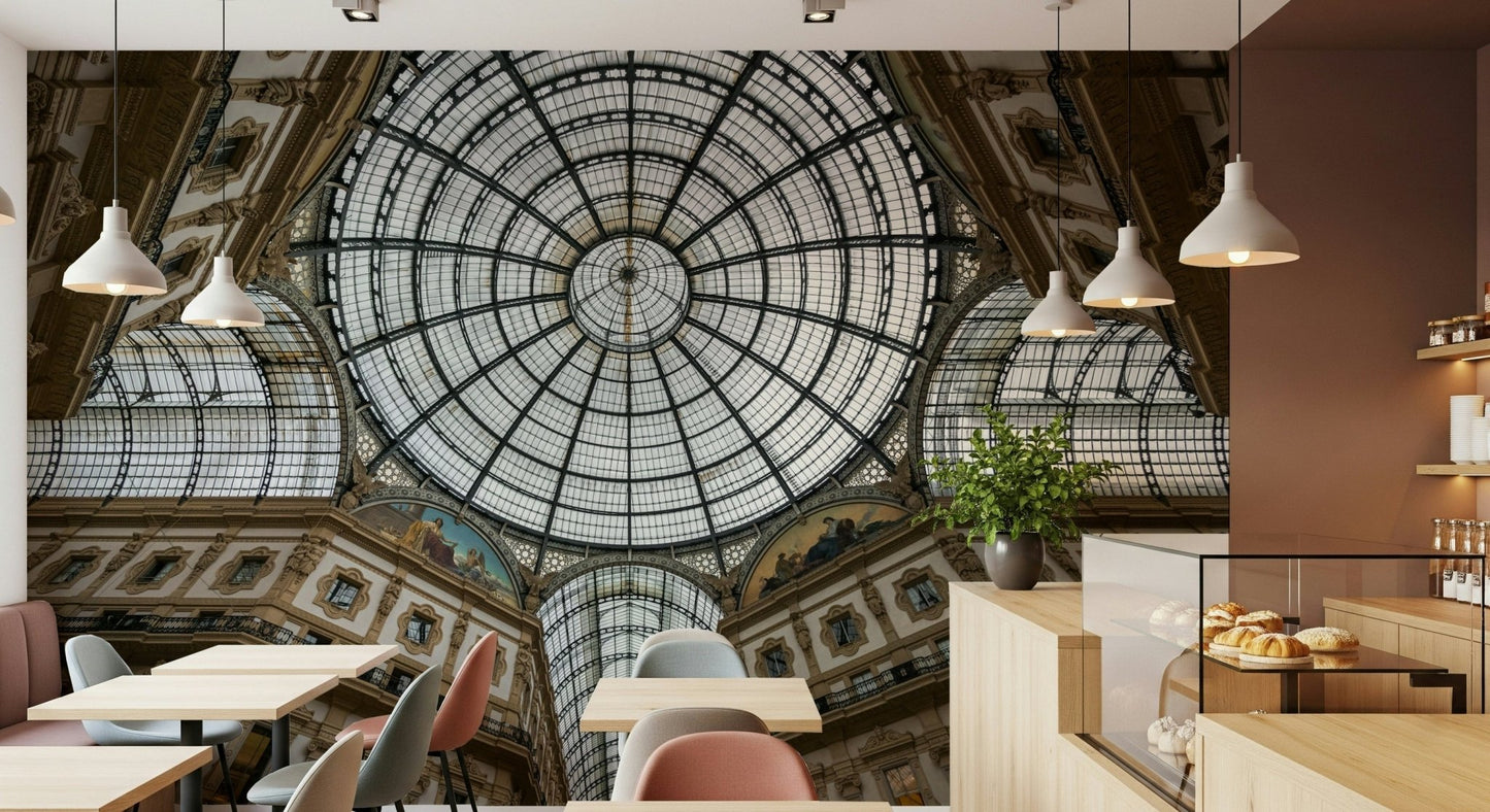 A beautiful architectural dome wallpaper mural inspired by the Milan Cathedral.