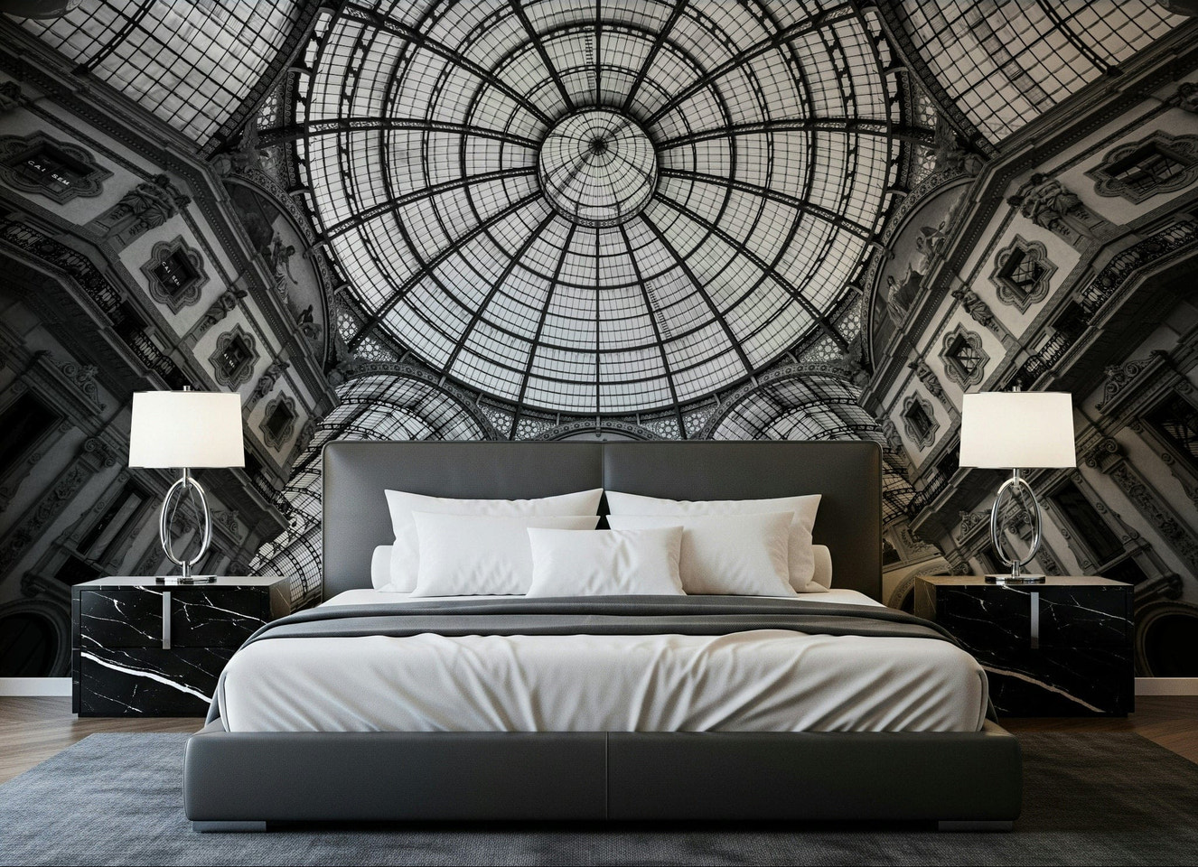 Milan's Vaulted Vision Wall Mural for a professional workspace accent wall wallpaper.