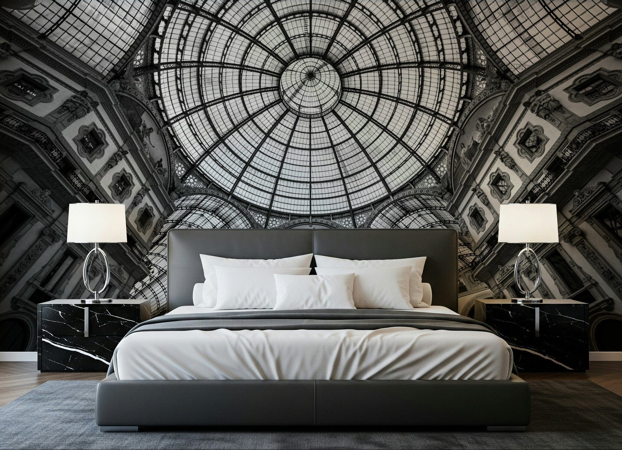 Milan's Vaulted Vision Wall Mural for a professional workspace accent wall wallpaper., GD5910