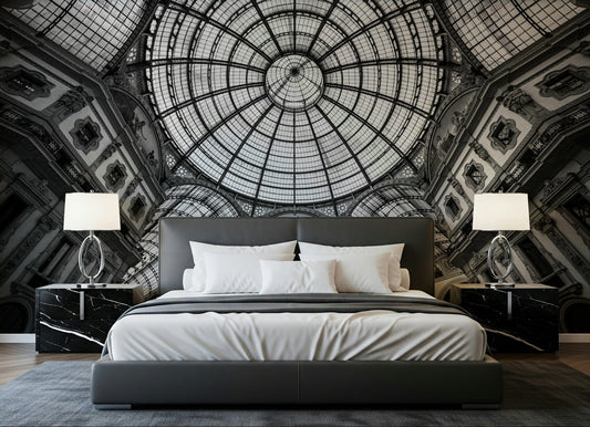 Milan's Vaulted Vision Wall Mural for a professional workspace accent wall wallpaper.