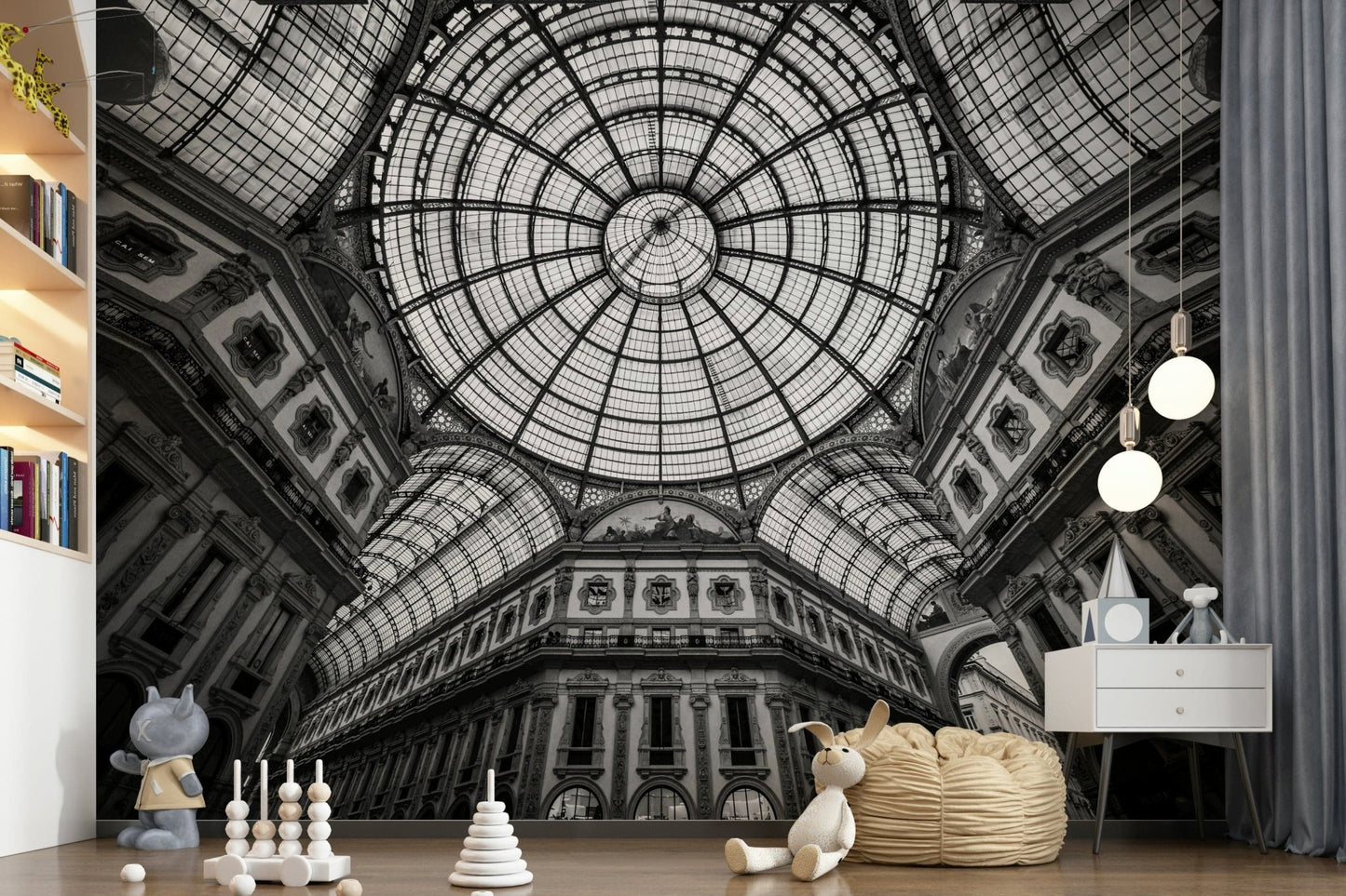 Artistic depiction of classical arches for a creative studio wall mural wallpaper.