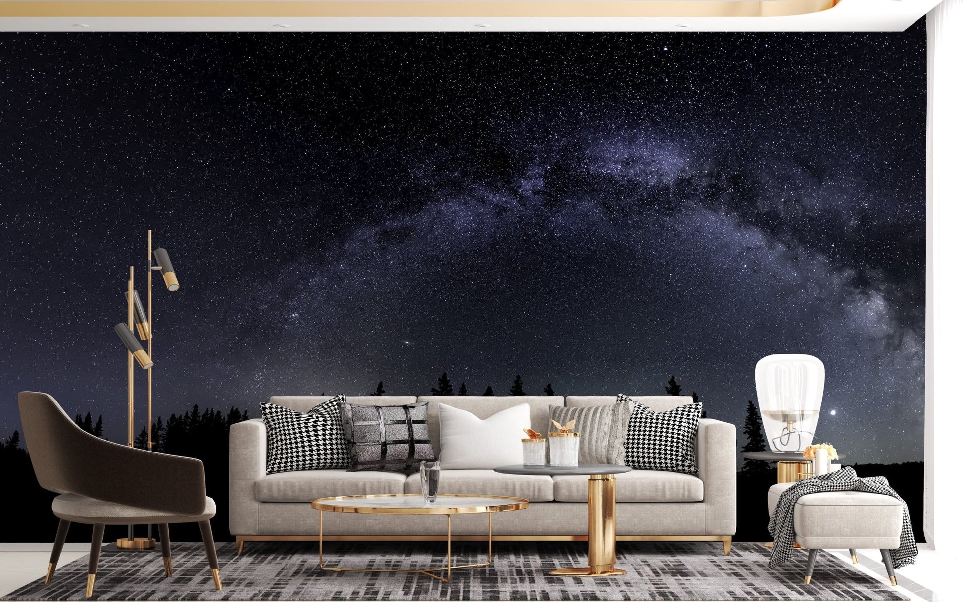Milky Way Starry Night Wallpaper Mural - Giffywalls A236