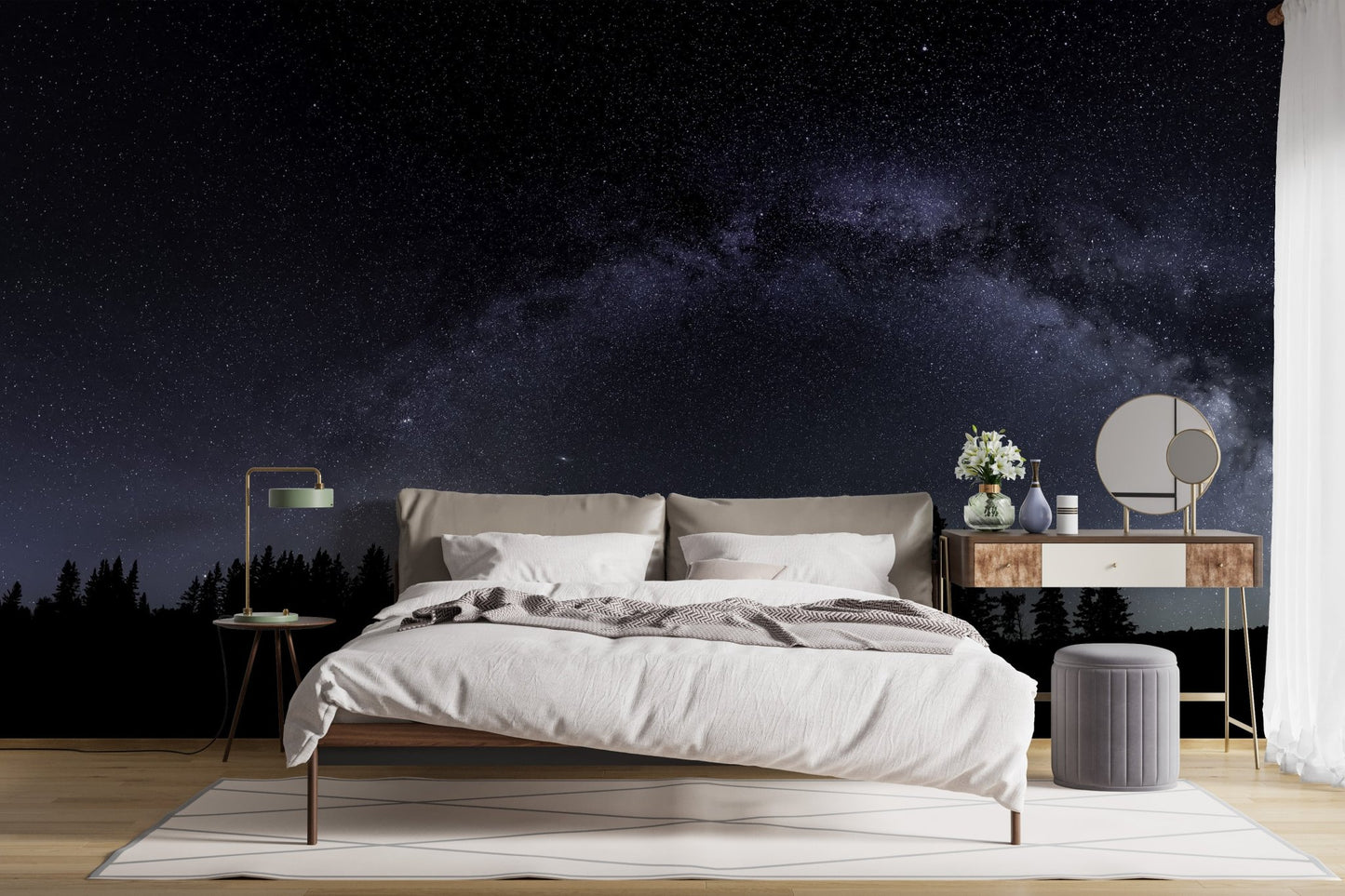 Serene starry night wall art with the Milky Way A236
