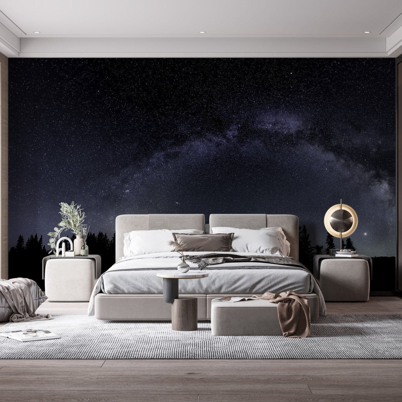 Elegant Milky Way night sky wallpaper design A236
