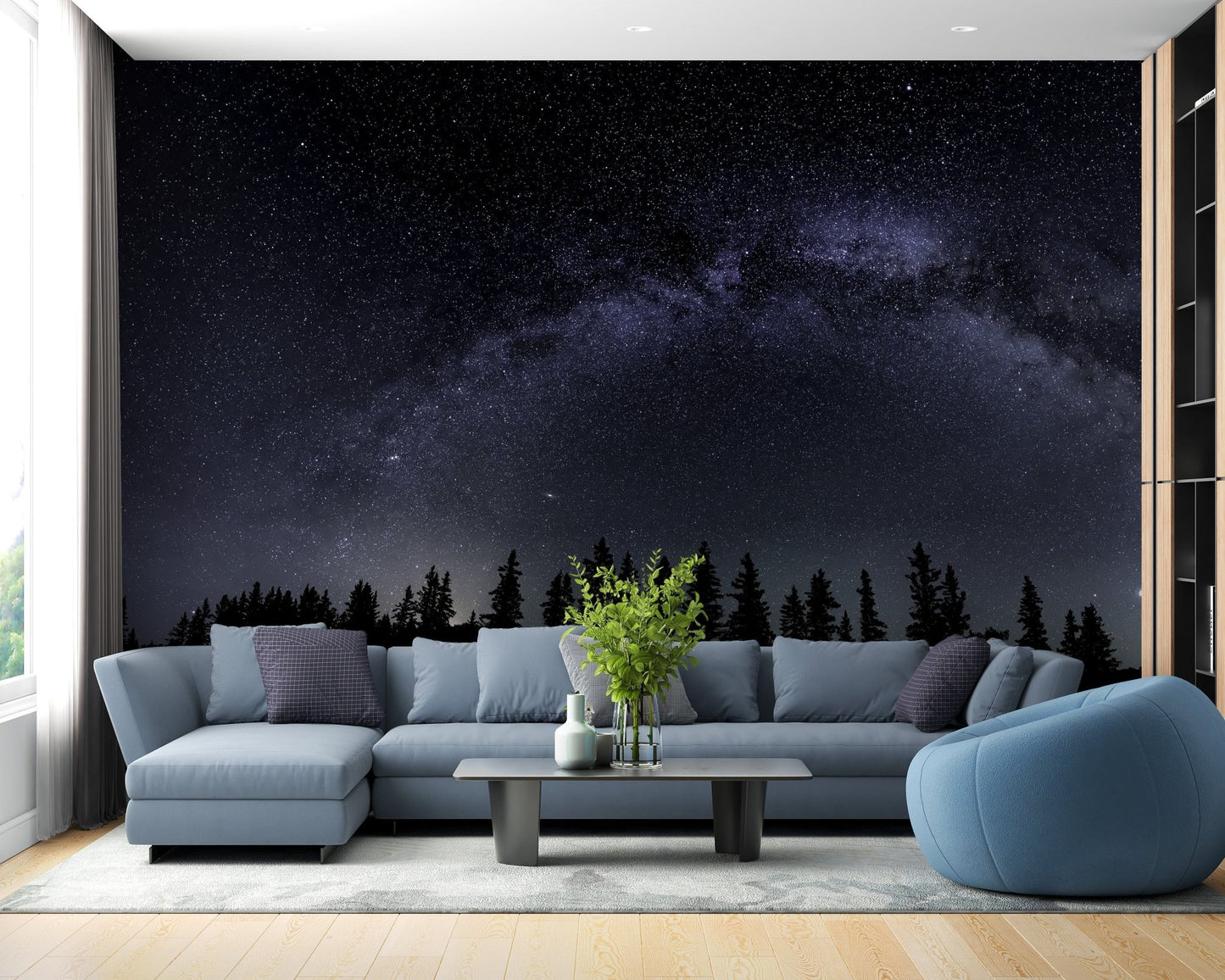 Milky Way Starry Night Wallpaper Mural - Giffywalls A236
