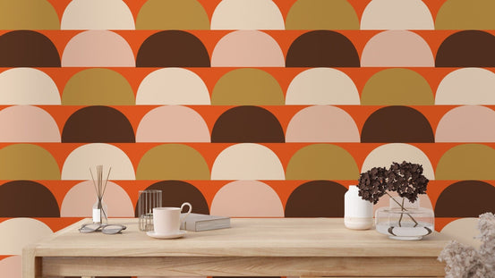 Mindfulness Semi Circle Pattern Wallpaper for walls, SUSCT08