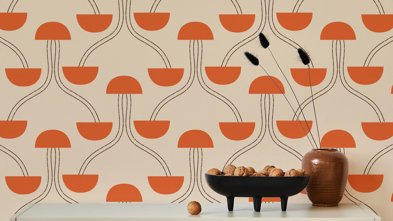 Mindfulness Zen Orange Wallpaper for serene spaces
