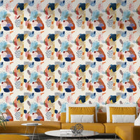 Durable wallpaper for walls with mineral print

