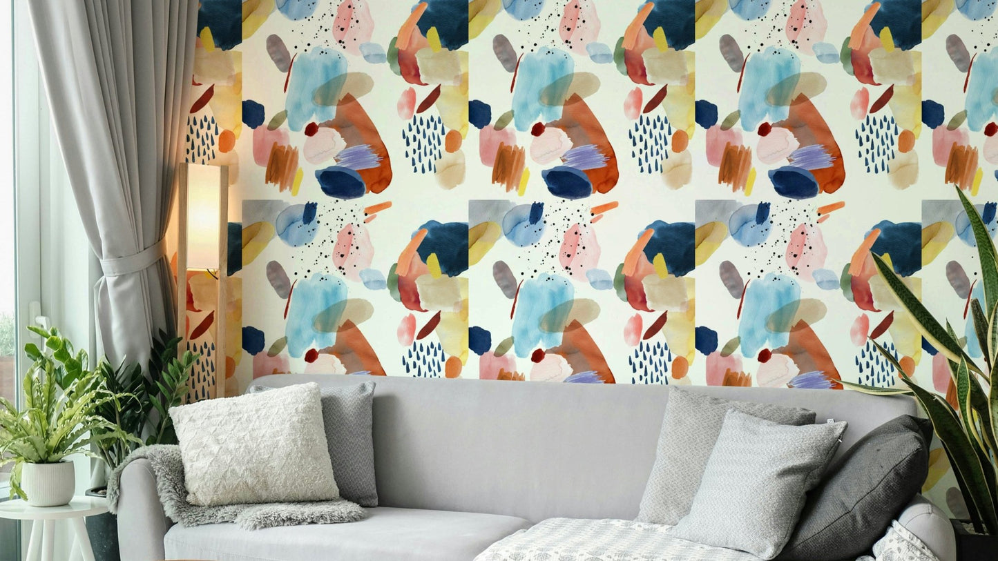 Wallpaper for walls with mineral design

